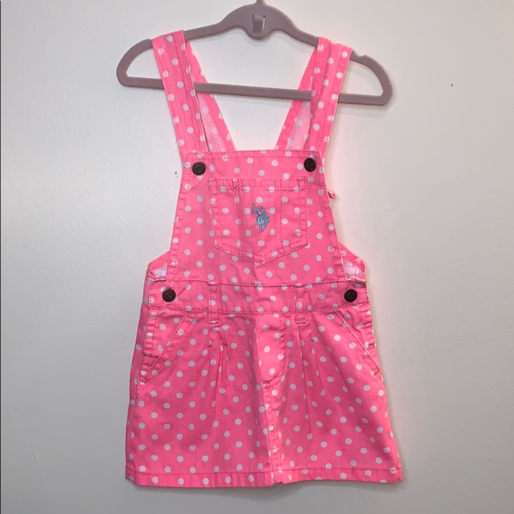 U.S Polo Assn. Kids Skirt Overalls Pink 18 months
